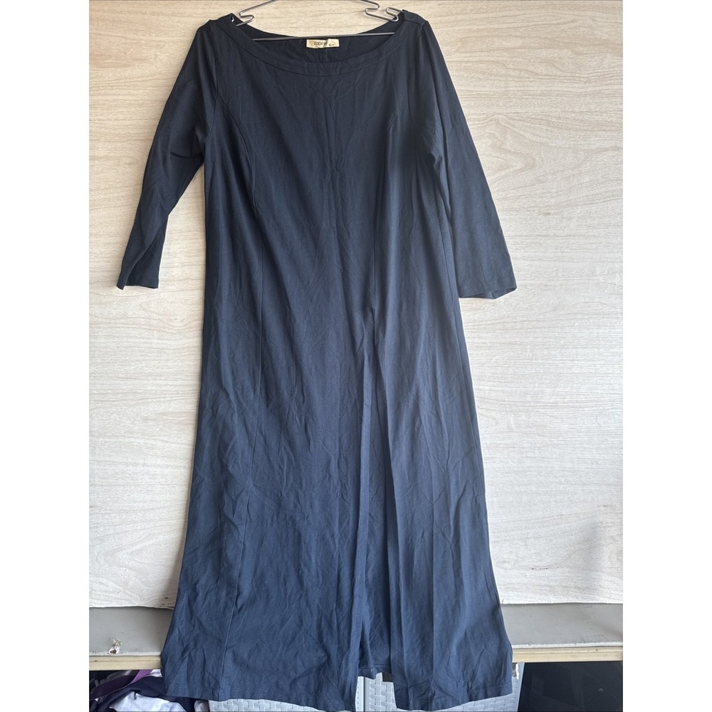 Navy Zapelle 3/4 Sleeve Long Dress With Slit Up Left Side Sz XL